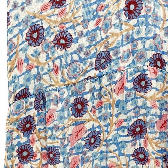 Poupette St. Barth Clara Maxi Dress Blue Bloom Floral Long Women’s Size Medium - Picture 12 of 16